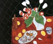 Henri Matisse Black background, tulips and oysters oil